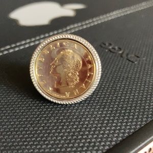 Miabella 925 Sterling Silver Italian 20-Lira ring